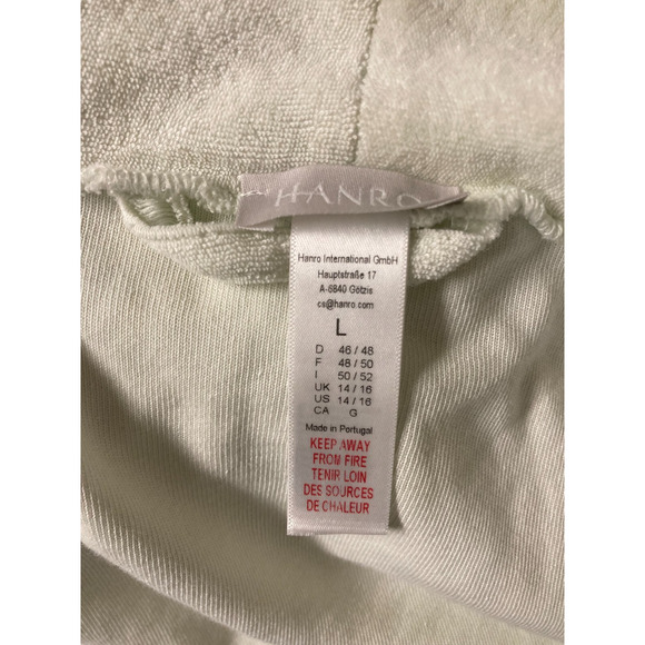 Hanro Switzerland Mint Green Cotton Shawl Collar Robe Size L Luxury Tie Belt - Picture 4 of 4